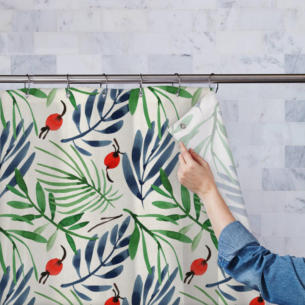 Watercolor Floral Pattern D75 Washable Waterproof Shower Curtain-Shower Curtains-CUR_SH_EL-IC 5017035 IC 5017035, Art and Paintings, Botanical, Floral, Flowers, Gouache, Illustrations, Nature, Patterns, Scenic, Signs, Signs and Symbols, Watercolour, watercolor, pattern, d75, washable, waterproof, shower, curtain, garden, art, backdrop, background, beige, berries, blue, decoration, delicate, design, forest, green, illustration, leaf, paint, paper, pine, plant, seamless, spruce, branch, summer, teal, texture,
