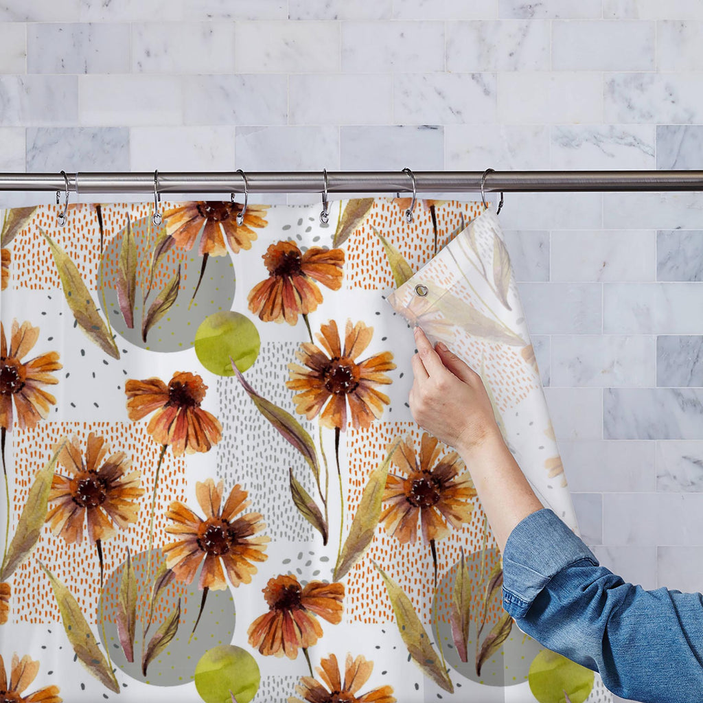 Watercolor Floral Leaves D12 Washable Waterproof Shower Curtain-Shower Curtains-CUR_SH_EL-IC 5017045 IC 5017045, Abstract Expressionism, Abstracts, Art and Paintings, Botanical, Digital, Digital Art, Dots, Floral, Flowers, Geometric, Geometric Abstraction, Graphic, Illustrations, Nature, Patterns, Scenic, Semi Abstract, Signs, Signs and Symbols, Watercolour, watercolor, leaves, d12, washable, waterproof, shower, curtain, art, aster, autumn, background, border, brown, chamomile, color, cool, daisy, dash, des