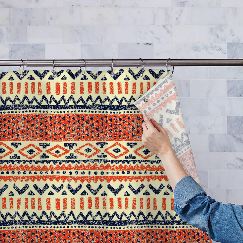 Abstract Grunge Ethnic Washable Waterproof Shower Curtain - Shower Curtains - ArtzFolio.com