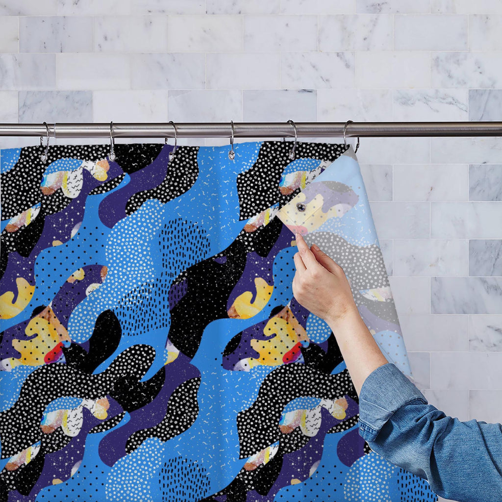 Abstract Fluid Shapes Washable Waterproof Shower Curtain - Shower Curtains - ArtzFolio.com