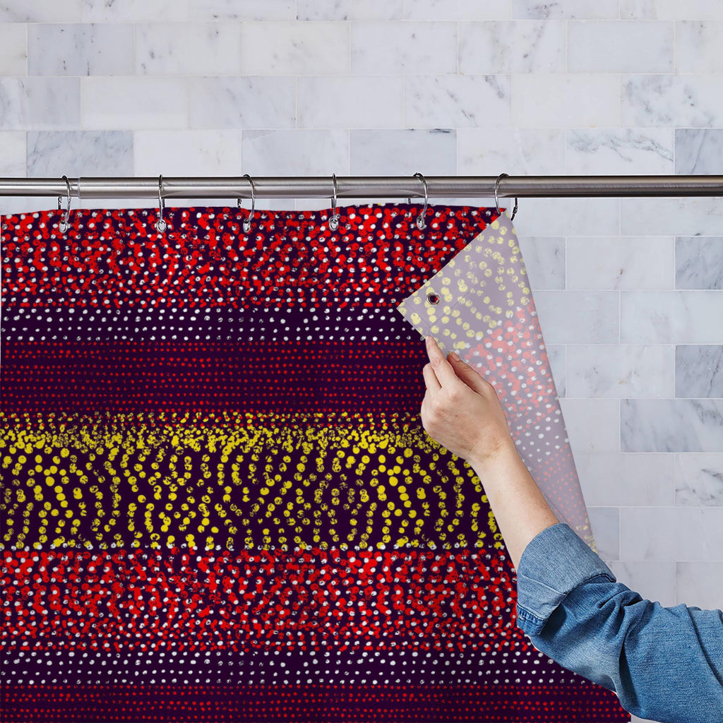 Vintage Polka Dots Washable Waterproof Shower Curtain-Shower Curtains-CUR_SH_EL-IC 5017082 IC 5017082, Abstract Expressionism, Abstracts, Ancient, Art and Paintings, Culture, Digital, Digital Art, Dots, Drawing, Ethnic, Fashion, Geometric, Geometric Abstraction, Graphic, Historical, Illustrations, Medieval, Modern Art, Patterns, Retro, Semi Abstract, Signs, Signs and Symbols, Stripes, Traditional, Tribal, Vintage, World Culture, polka, washable, waterproof, shower, curtain, abstract, design, irregular, patt