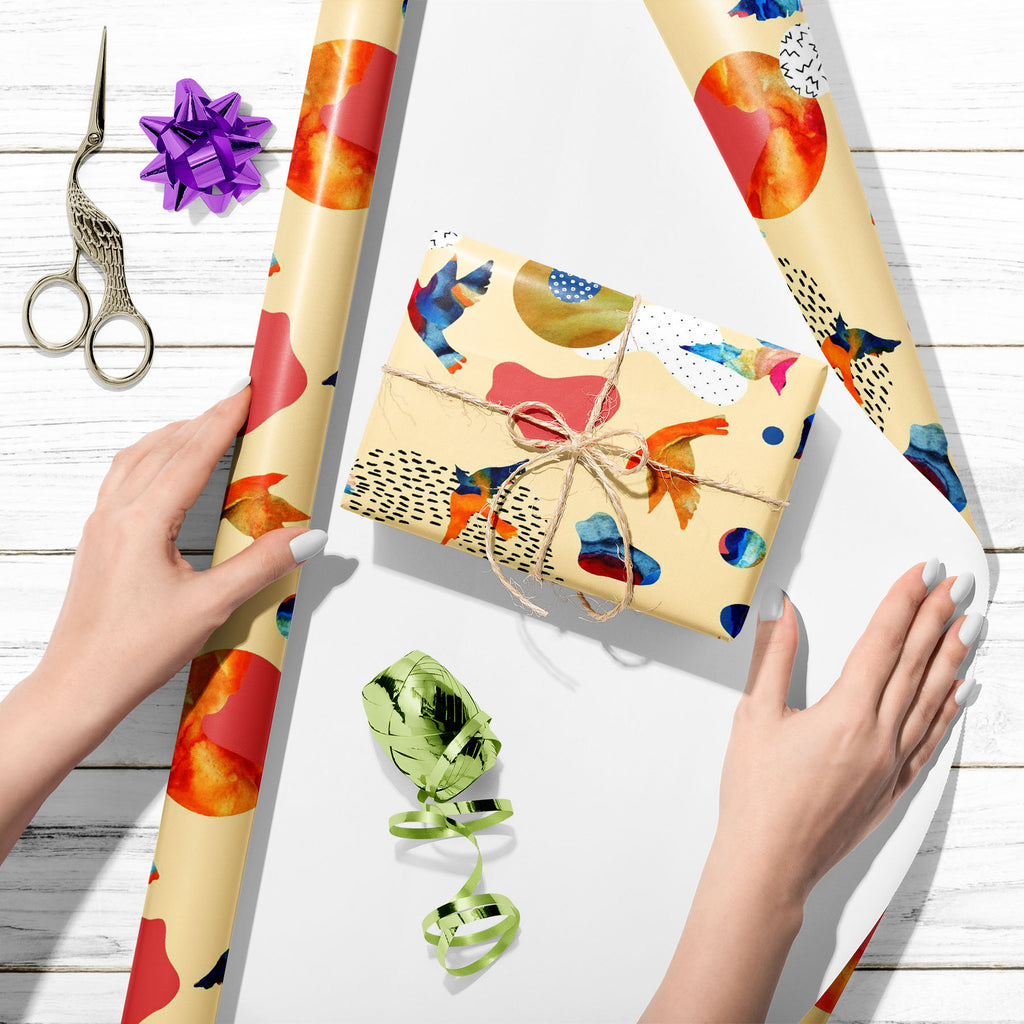 Abstract Flying Bird Art & Craft Gift Wrapping Paper - Wrapping Papers - ArtzFolio.com