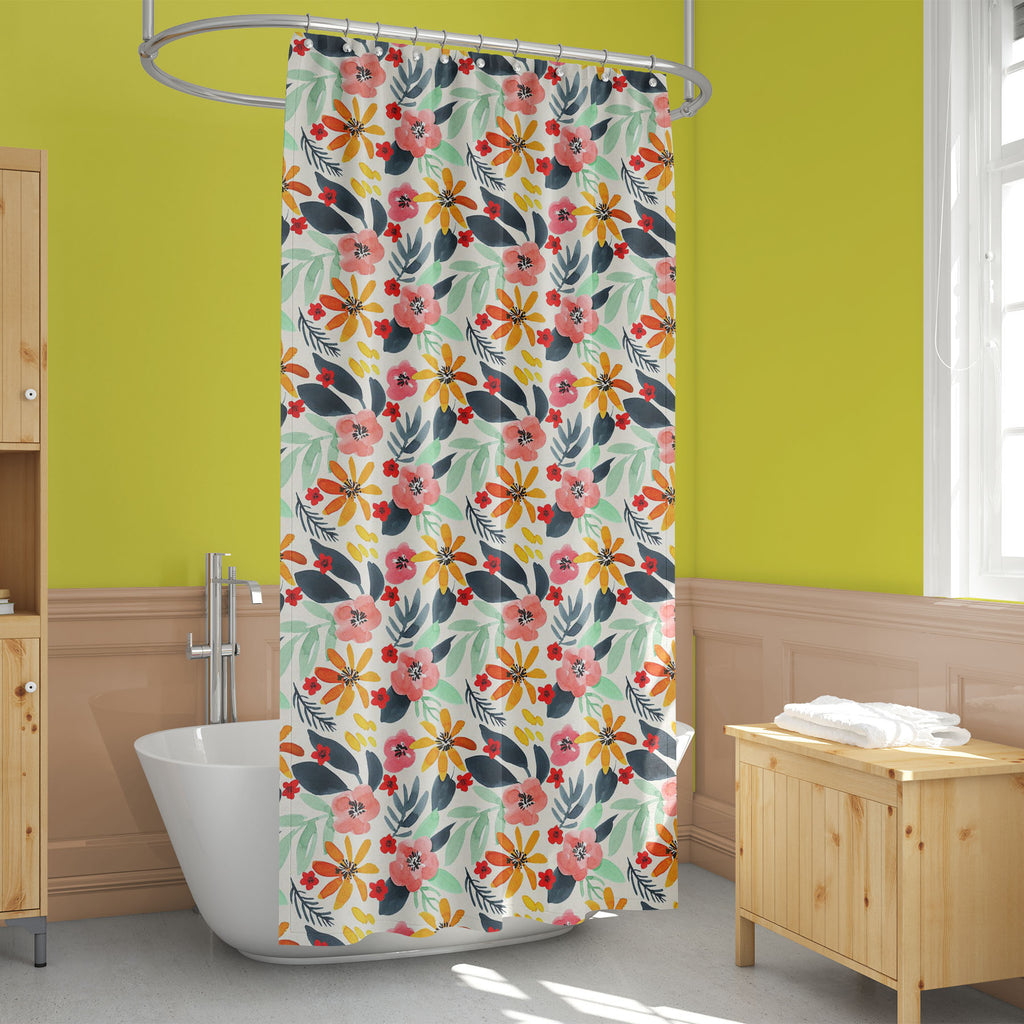 Watercolor Floral Washable Waterproof Shower Curtain-Shower Curtains-CUR_SH_EL-IC 5017093 IC 5017093, Abstract Expressionism, Abstracts, Art and Paintings, Botanical, Floral, Flowers, Gouache, Illustrations, Nature, Patterns, Scenic, Semi Abstract, Signs, Signs and Symbols, Watercolour, watercolor, washable, waterproof, shower, curtain, print, pattern, wallpaper, abstract, seamless, spring, teal, texture, yellow, art, backdrop, background, beige, bloom, blossom, blue, decoration, delicate, design, elegant, 