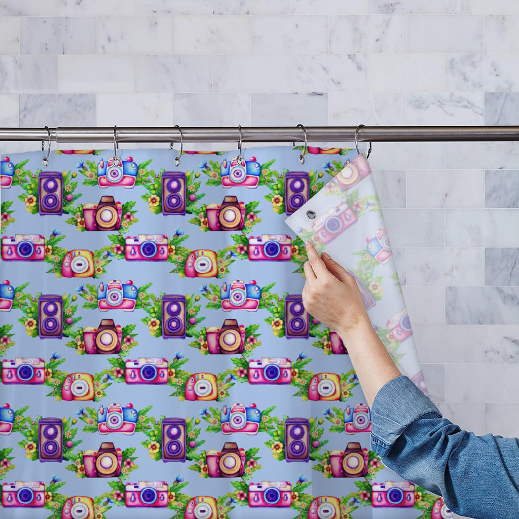 Watercolor Photo Cameras Washable Waterproof Shower Curtain-Shower Curtains-CUR_SH_EL-IC 5017103 IC 5017103, Ancient, Animated Cartoons, Art and Paintings, Black and White, Caricature, Cartoons, Cinema, Digital, Digital Art, Drawing, Graphic, Historical, Illustrations, Medieval, Modern Art, Movies, Patterns, Photography, Retro, Signs, Signs and Symbols, Sketches, Symbols, Television, TV Series, Vintage, Watercolour, White, watercolor, photo, cameras, washable, waterproof, shower, curtain, art, background, b