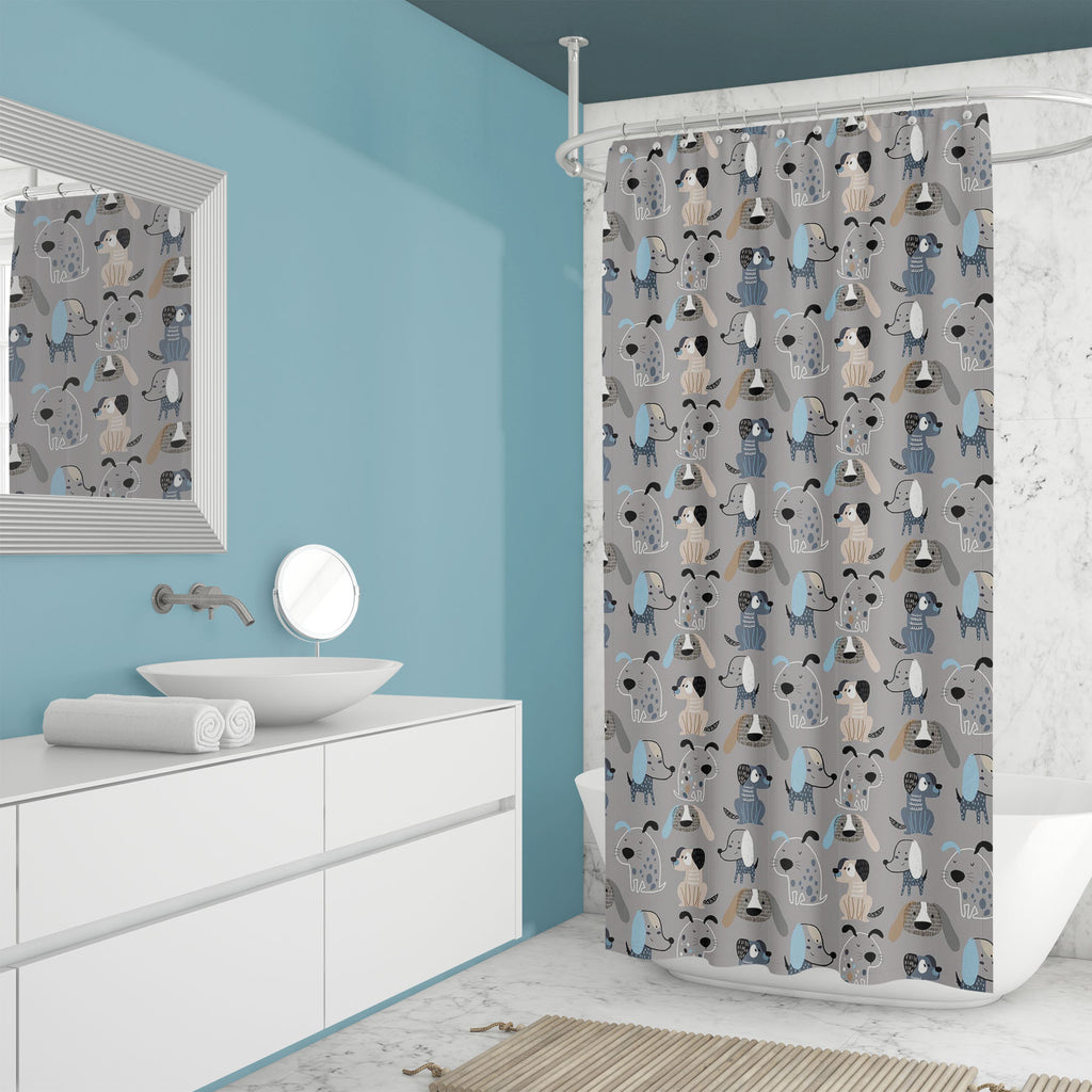 Funny Creative Dogs Washable Waterproof Shower Curtain-Shower Curtains-CUR_SH_EL-IC 5017112 IC 5017112, Animals, Animated Cartoons, Art and Paintings, Baby, Black, Black and White, Caricature, Cartoons, Children, Decorative, Drawing, Illustrations, Kids, Patterns, Pets, Scandinavian, Signs, Signs and Symbols, White, funny, creative, dogs, washable, waterproof, shower, curtain, pattern, seamless, dog, cute, animal, vector, backdrop, cat, decoration, pet, textile, art, background, brush, cartoon, childish, pr