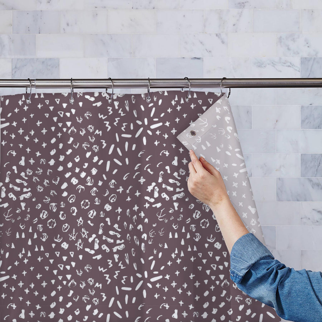 Abstract Signs Pattern Washable Waterproof Shower Curtain - Shower Curtains - ArtzFolio.com