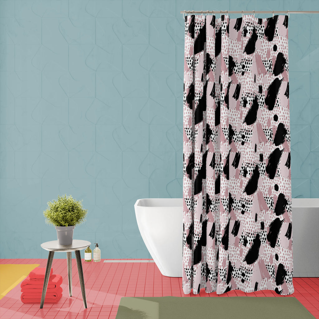 Abstract Brush Strokes Washable Waterproof Shower Curtain - Shower Curtains - ArtzFolio.com