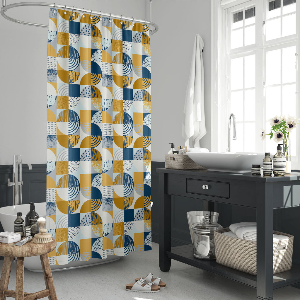 Geometric Pattern D61 Washable Waterproof Shower Curtain-Shower Curtains-CUR_SH_EL-IC 5017122 IC 5017122, Abstract Expressionism, Abstracts, Art and Paintings, Books, Circle, Digital, Digital Art, Dots, Geometric, Geometric Abstraction, Graphic, Illustrations, Modern Art, Patterns, Retro, Scandinavian, Semi Abstract, Signs, Signs and Symbols, Stripes, pattern, d61, washable, waterproof, shower, curtain, abstract, arc, art, background, bauhaus, color, colorful, design, doodle, dot, draw, element, geometrical