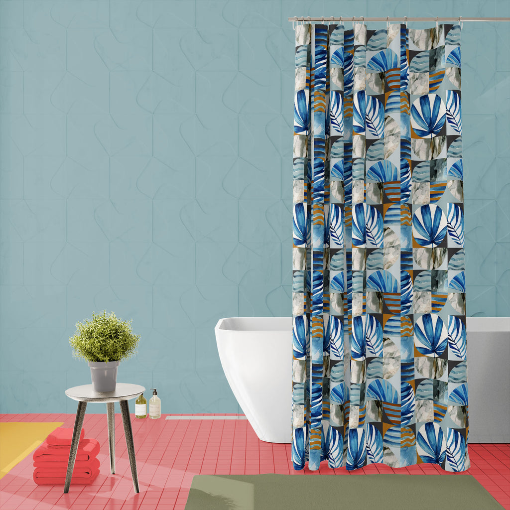 Abstract Tropical Leaves D2 Washable Waterproof Shower Curtain - Shower Curtains - ArtzFolio.com