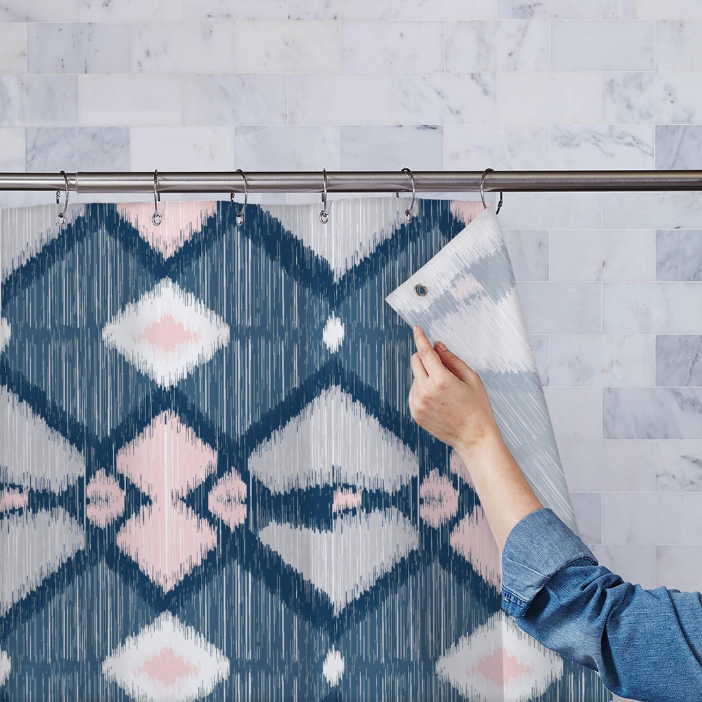 Abstract Ikat Pattern Washable Waterproof Shower Curtain - Shower Curtains - ArtzFolio.com