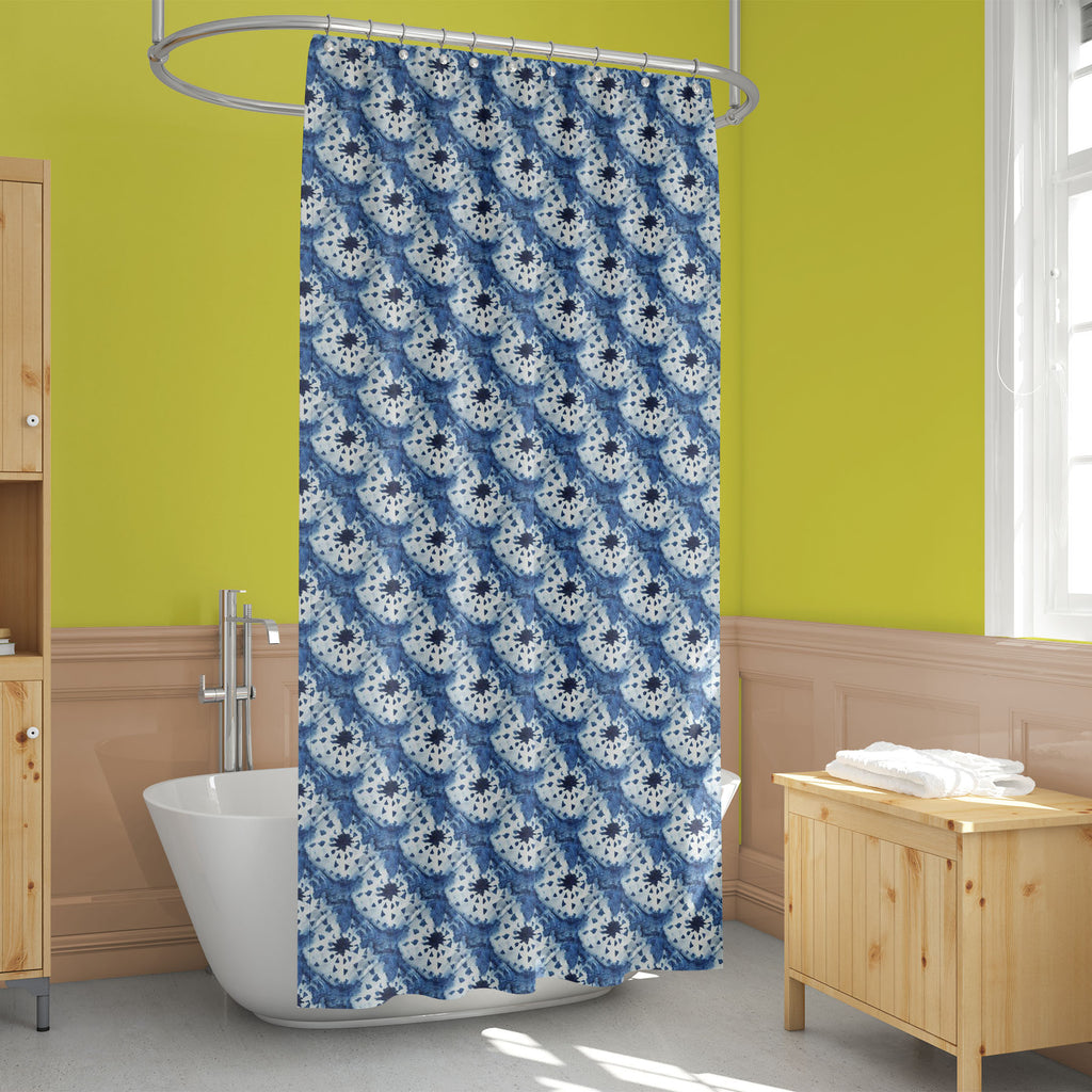 Shibori Indigo Colors D6 Washable Waterproof Shower Curtain-Shower Curtains-CUR_SH_EL-IC 5017153 IC 5017153, Abstract Expressionism, Abstracts, Art and Paintings, Black and White, Culture, Decorative, Digital, Digital Art, Ethnic, Fashion, Graphic, Illustrations, Japanese, Paintings, Patterns, Retro, Semi Abstract, Shibori, Signs, Signs and Symbols, Traditional, Tribal, Watercolour, White, World Culture, indigo, colors, d6, washable, waterproof, shower, curtain, 1960, abstract, art, artistic, backdrop, back