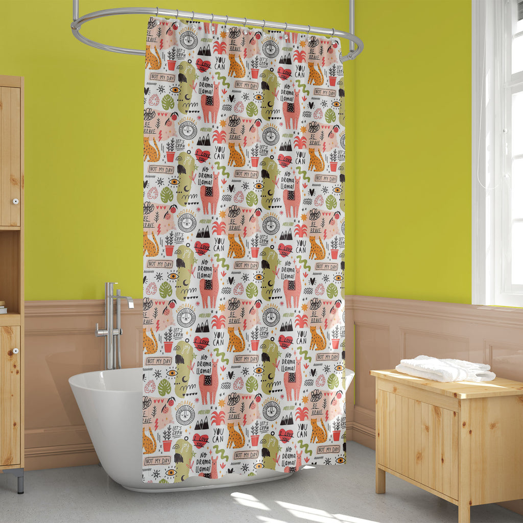 Hand Drawn Animals Doodle Washable Waterproof Shower Curtain-Shower Curtains-CUR_SH_EL-IC 5017163 IC 5017163, Animals, Art and Paintings, Decorative, Fruit and Vegetable, Fruits, Hand Drawn, Hearts, Illustrations, Love, Modern Art, Mountains, Patterns, Romance, Signs, Signs and Symbols, Symbols, hand, drawn, doodle, washable, waterproof, shower, curtain, animal, cute, pattern, phrase, vector, backdrop, background, blot, bright, cat, colored, colorful, crown, cursive, decoration, design, endless, eye, fabric