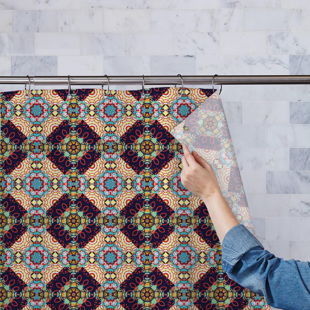 Abstract Colorful Squares Washable Waterproof Shower Curtain - Shower Curtains - ArtzFolio.com