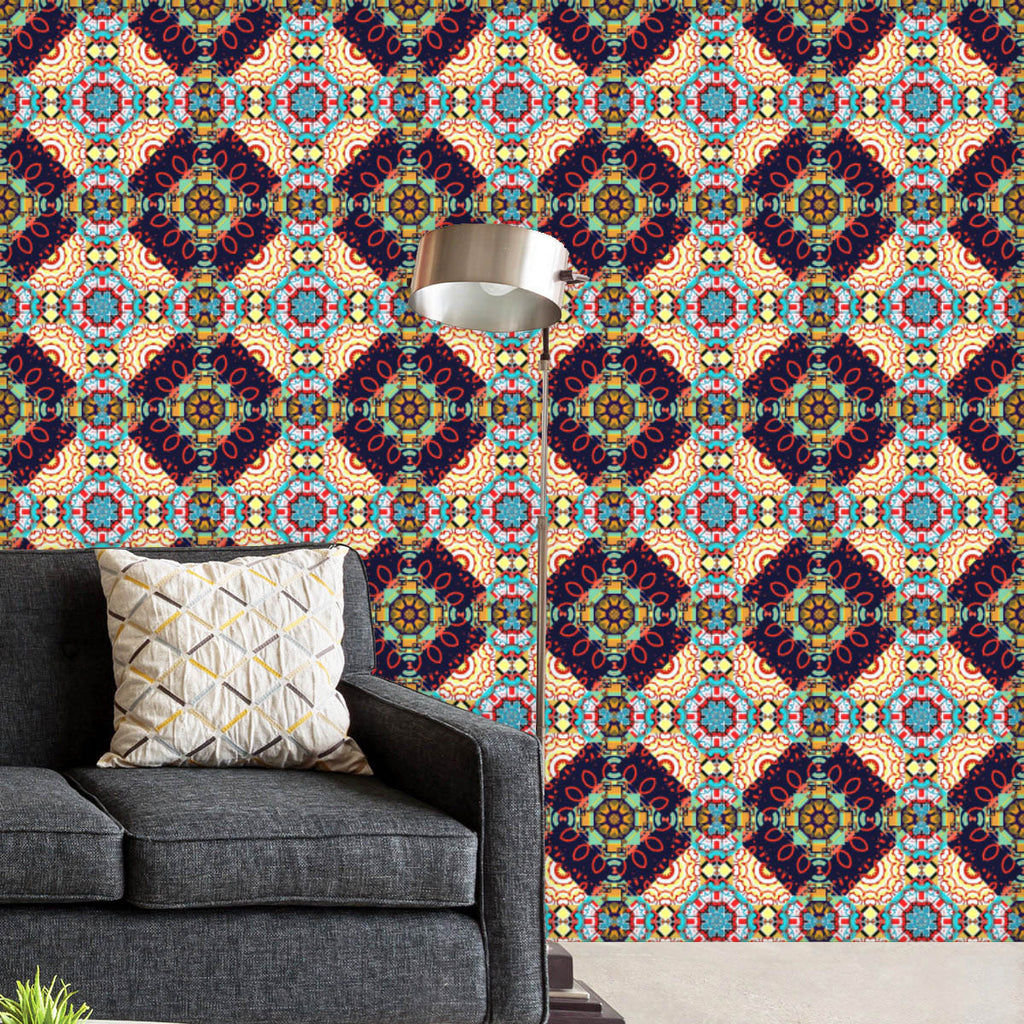 Abstract Colorful Squares Wallpaper Roll - Wallpapers Peel & Stick - ArtzFolio.com