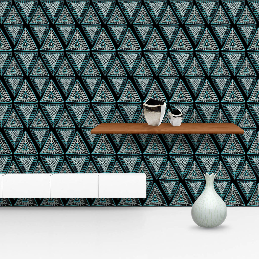 Ethnic Geometric Triangles Wallpaper Roll-Wallpapers Peel & Stick-WAL_PA-IC 5017176 IC 5017176, Abstract Expressionism, Abstracts, African, American, Ancient, Art and Paintings, Aztec, Black, Black and White, Culture, Damask, Decorative, Ethnic, Fashion, Geometric, Geometric Abstraction, Historical, Illustrations, Indian, Medieval, Mexican, Modern Art, Patterns, Retro, Semi Abstract, Signs, Signs and Symbols, Traditional, Triangles, Tribal, Vintage, World Culture, wallpaper, roll, abstract, africa, art, bac