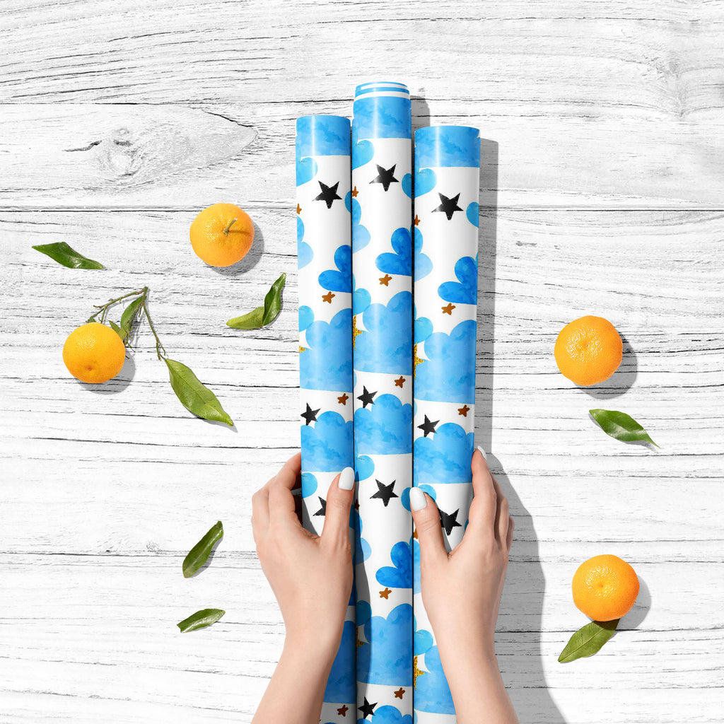 Watercolor Clouds and Stars Art & Craft Gift Wrapping Paper-Wrapping Papers-WRP_PP-IC 5017177 IC 5017177, Animated Cartoons, Baby, Black and White, Caricature, Cartoons, Children, Decorative, Digital, Digital Art, Graphic, Illustrations, Kids, Patterns, Signs, Signs and Symbols, Stars, Symbols, Watercolour, White, watercolor, clouds, and, art, craft, gift, wrapping, paper, pattern, sky, star, background, blue, cartoon, childish, cloud, cute, design, element, fabric, heaven, illustration, night, print, seaml