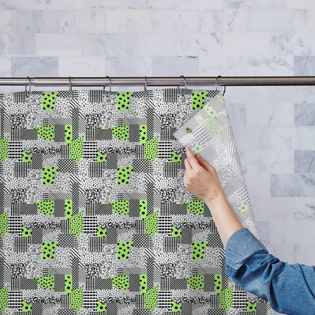 Abstract Geometric Shapes D5 Washable Waterproof Shower Curtain - Shower Curtains - ArtzFolio.com