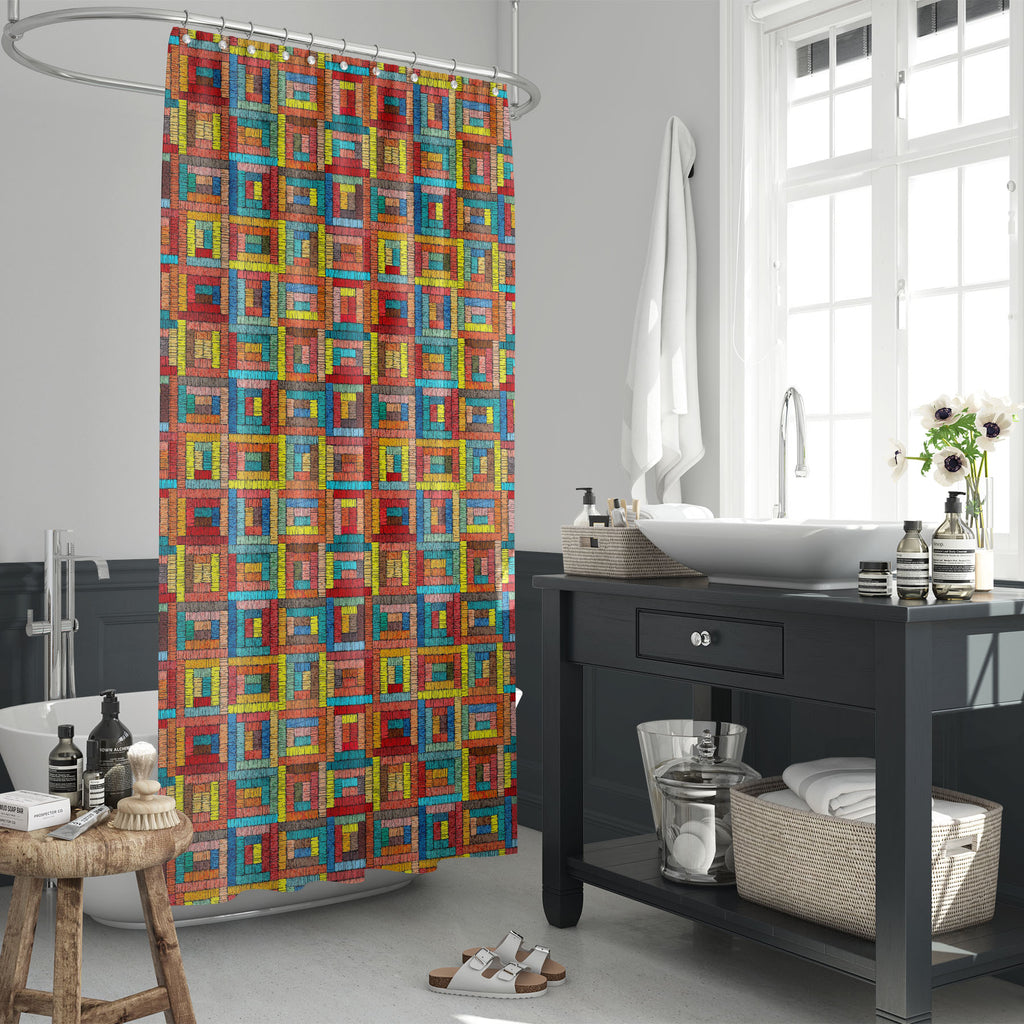 Colorful Tribal Grunge D2 Washable Waterproof Shower Curtain-Shower Curtains-CUR_SH_EL-IC 5017203 IC 5017203, Abstract Expressionism, Abstracts, African, American, Ancient, Aztec, Bohemian, Cross, Culture, Decorative, Digital, Digital Art, Drawing, Ethnic, Folk Art, Geometric, Geometric Abstraction, Graphic, Hipster, Historical, Illustrations, Indian, Medieval, Mexican, Patterns, Pets, Semi Abstract, Signs, Signs and Symbols, Traditional, Tribal, Vintage, World Culture, colorful, grunge, d2, washable, water