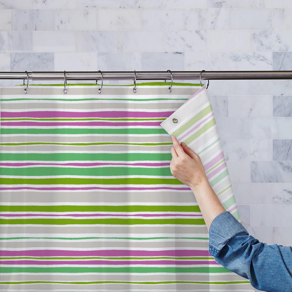 Colorful Wavy Horizontal Stripes Washable Waterproof Shower Curtain-Shower Curtains-CUR_SH_EL-IC 5017205 IC 5017205, Abstract Expressionism, Abstracts, Arrows, Black and White, Digital, Digital Art, Geometric, Geometric Abstraction, Graphic, Hand Drawn, Illustrations, Modern Art, Patterns, Semi Abstract, Signs, Signs and Symbols, Stripes, White, colorful, wavy, horizontal, washable, waterproof, shower, curtain, seamless, stripe, background, geo, abstract, backdrop, beige, blue, classic, curved, cute, design