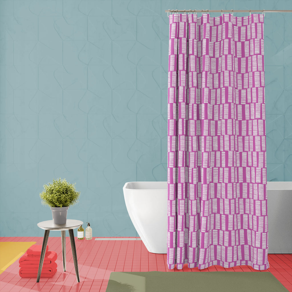 Abstract Rectangles D2 Washable Waterproof Shower Curtain - Shower Curtains - ArtzFolio.com