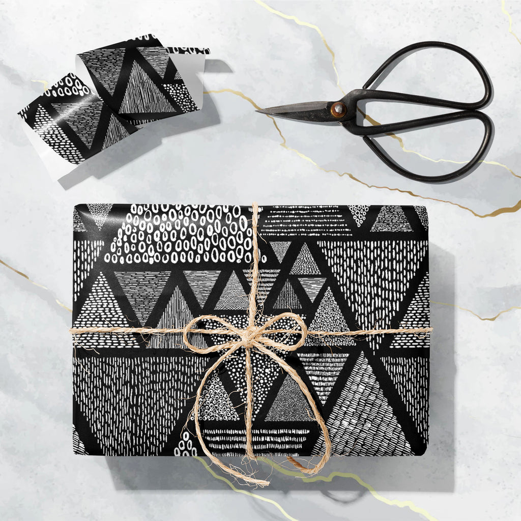 Black & White Doodle D2 Art & Craft Gift Wrapping Paper-Wrapping Papers-WRP_PP-IC 5017221 IC 5017221, Abstract Expressionism, Abstracts, African, Ancient, Art and Paintings, Black, Black and White, Culture, Decorative, Digital, Digital Art, Dots, Drawing, Ethnic, Fashion, Geometric, Geometric Abstraction, Graphic, Hipster, Historical, Illustrations, Medieval, Modern Art, Patterns, Retro, Semi Abstract, Signs, Signs and Symbols, Sketches, Traditional, Triangles, Tribal, Vintage, White, World Culture, doodle,