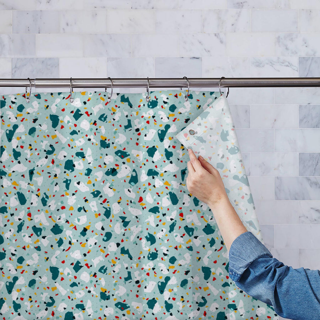 Abstract Terrazzo Washable Waterproof Shower Curtain - Shower Curtains - ArtzFolio.com