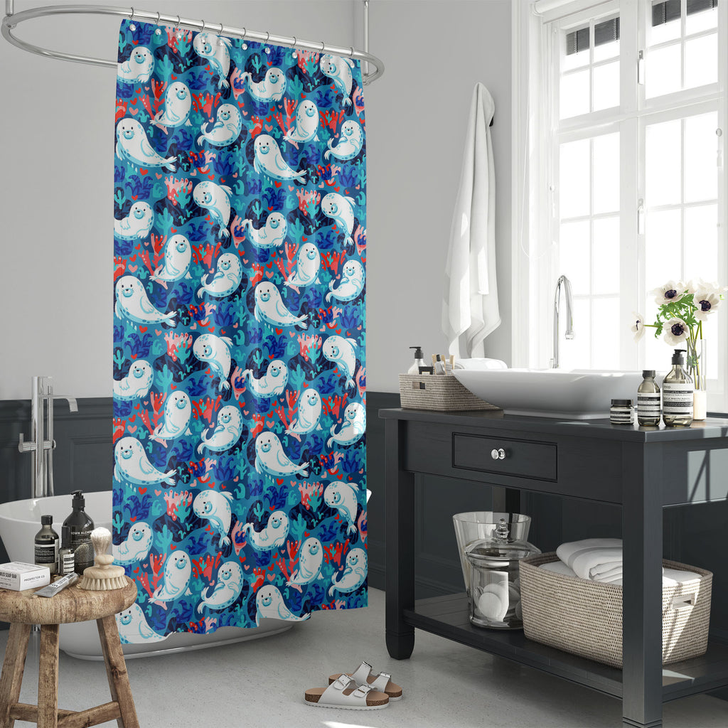 Baby Seals Washable Waterproof Shower Curtain-Shower Curtains-CUR_SH_EL-IC 5017237 IC 5017237, Baby, Children, Decorative, Illustrations, Kids, Patterns, seals, washable, waterproof, shower, curtain, artzfolio, shower curtain, bathroom curtain, eyelet shower curtain, waterproof shower curtain, kids shower curtain, washable curtain, 7feet shower curtain, washroom curtain, set of 2 curtain, pvc shower curtain, designer shower curtain, shower curtain 6feet, bath curtain, polyester shower curtain, 84inch shower