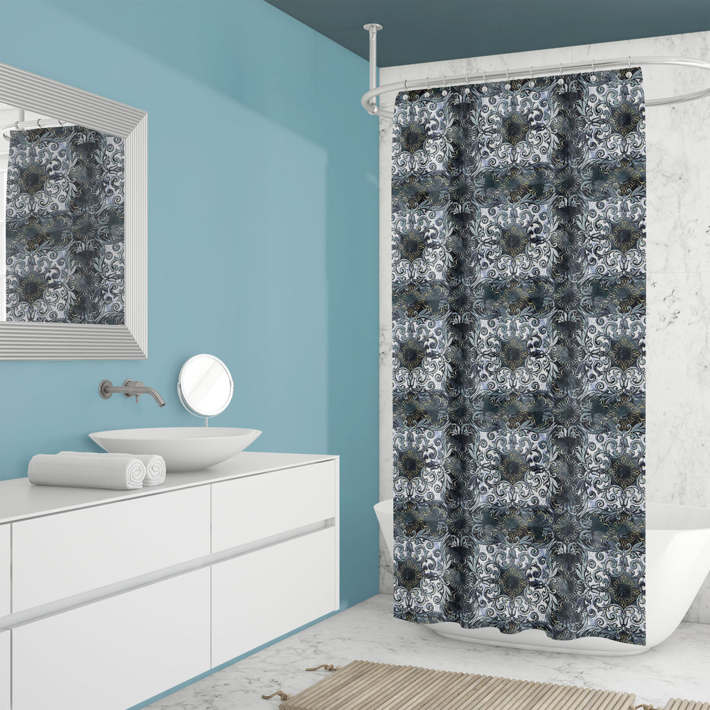 Abstract Floral Patchwork Washable Waterproof Shower Curtain - Shower Curtains - ArtzFolio.com