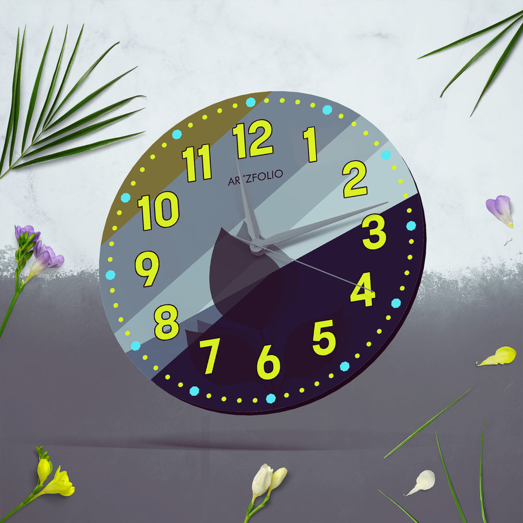 Abstract D27 Quartz Wall Clock | Non-Ticking Silent Movement - Wall Clocks Round - ArtzFolio.com
