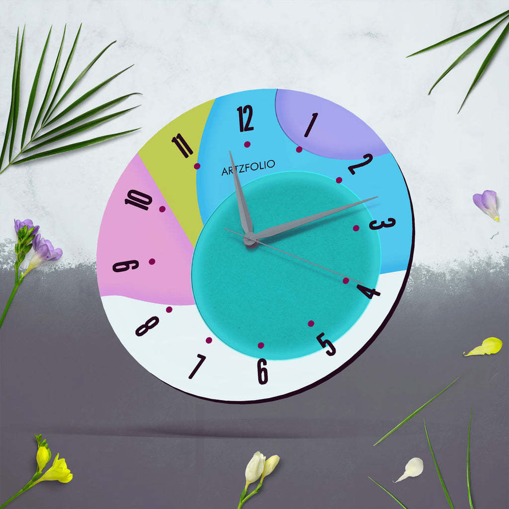 Abstract Circles D7 Quartz Wall Clock | Non-Ticking Silent Movement - Wall Clocks Round - ArtzFolio.com