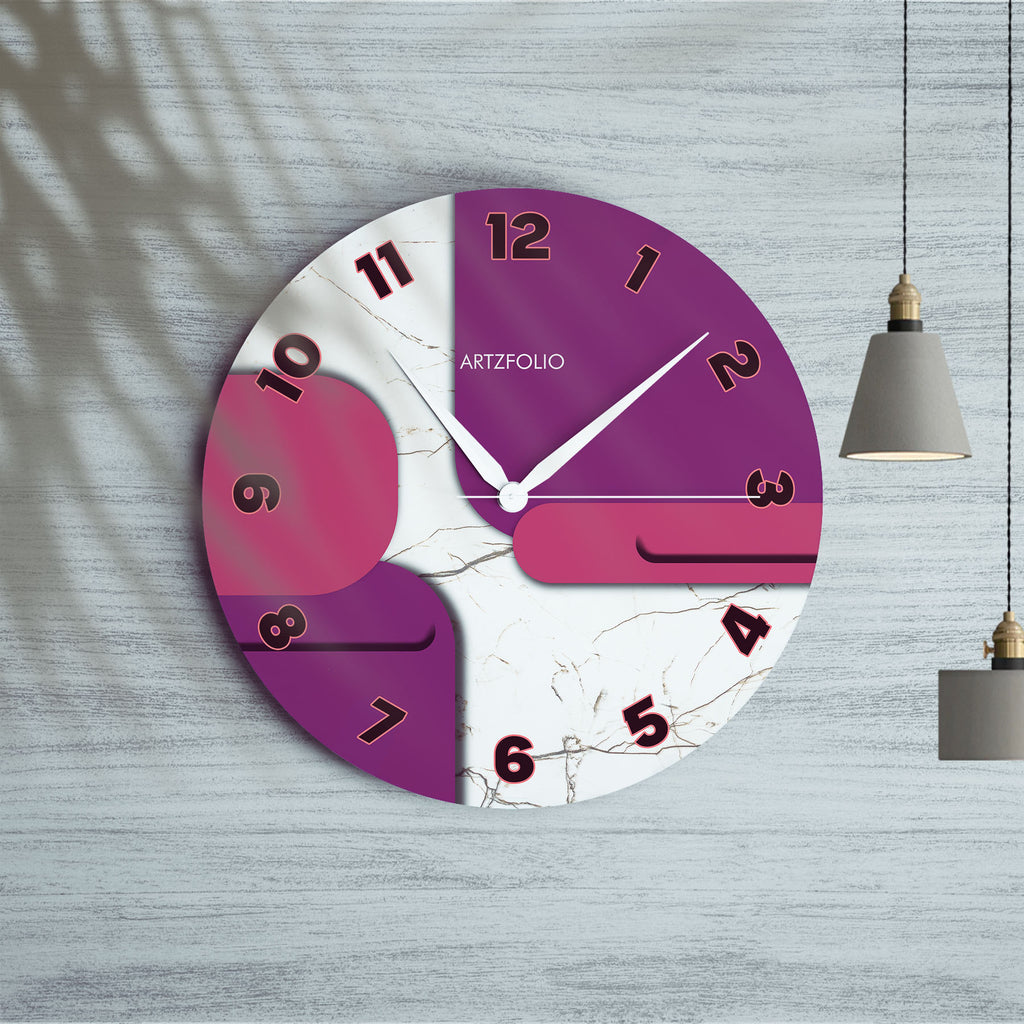 Abstract Shapes D11 Quartz Wall Clock | Non-Ticking Silent Movement - Wall Clocks Round - ArtzFolio.com