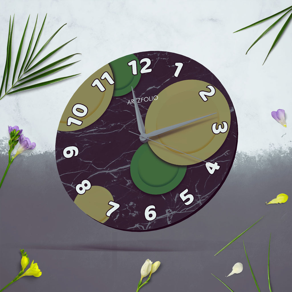 Abstract Circles D9 Quartz Wall Clock | Non-Ticking Silent Movement - Wall Clocks Round - ArtzFolio.com