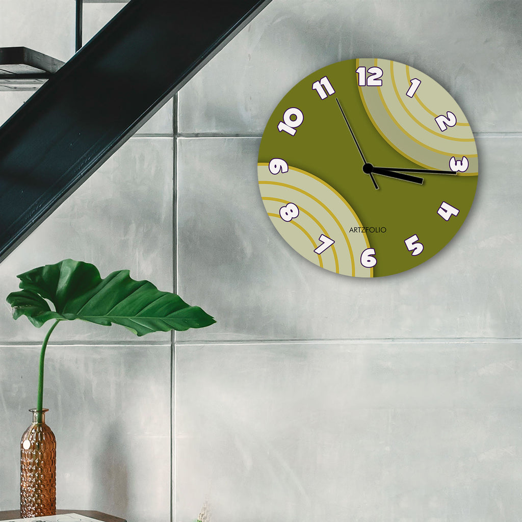 Abstract Circles D10 Quartz Wall Clock | Non-Ticking Silent Movement - Wall Clocks Round - ArtzFolio.com