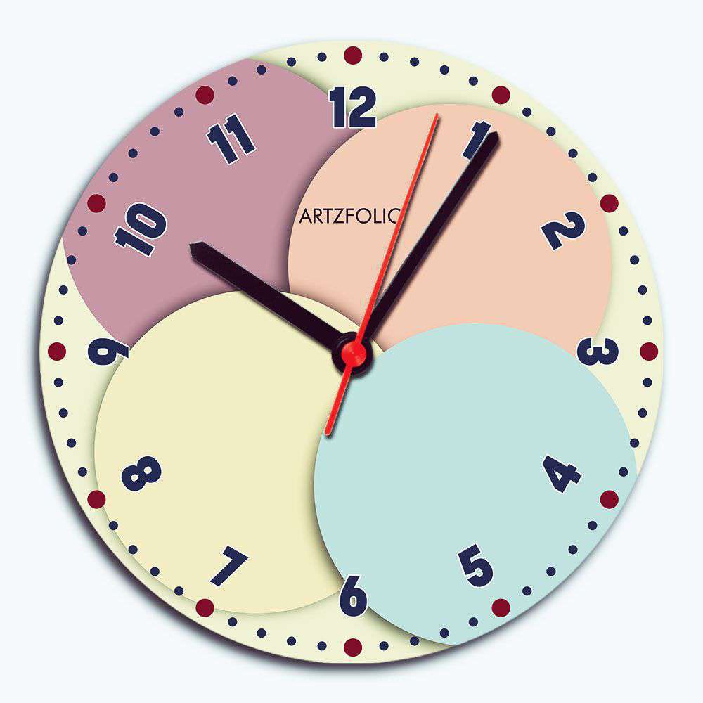 Abstract Circles D11 Quartz Wall Clock | Non-Ticking Silent Movement - Wall Clocks Round - ArtzFolio.com