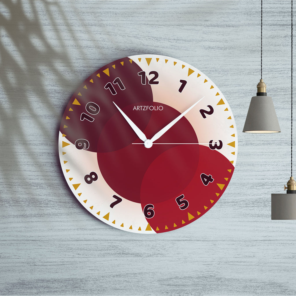 Abstract Circles D12 Quartz Wall Clock | Non-Ticking Silent Movement - Wall Clocks Round - ArtzFolio.com