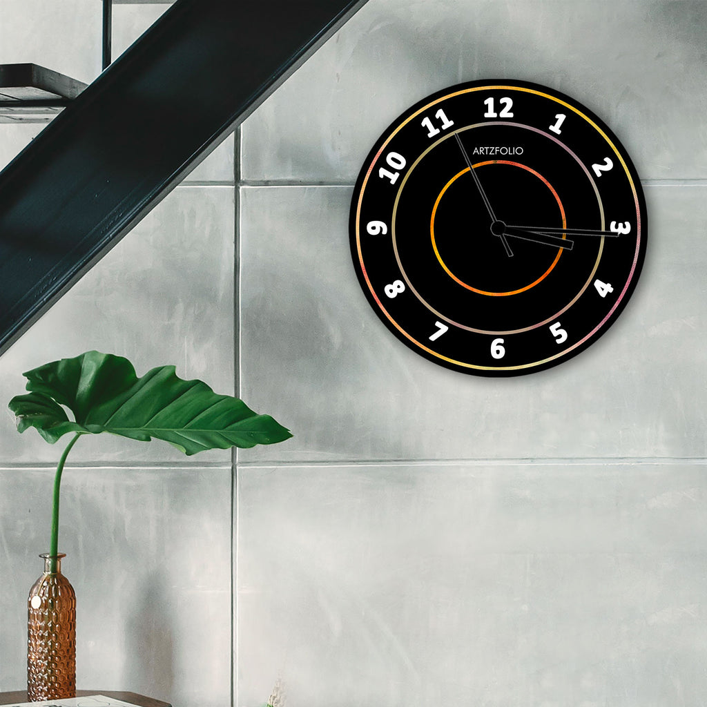 Abstract Circles D13 Quartz Wall Clock | Non-Ticking Silent Movement - Wall Clocks Round - ArtzFolio.com