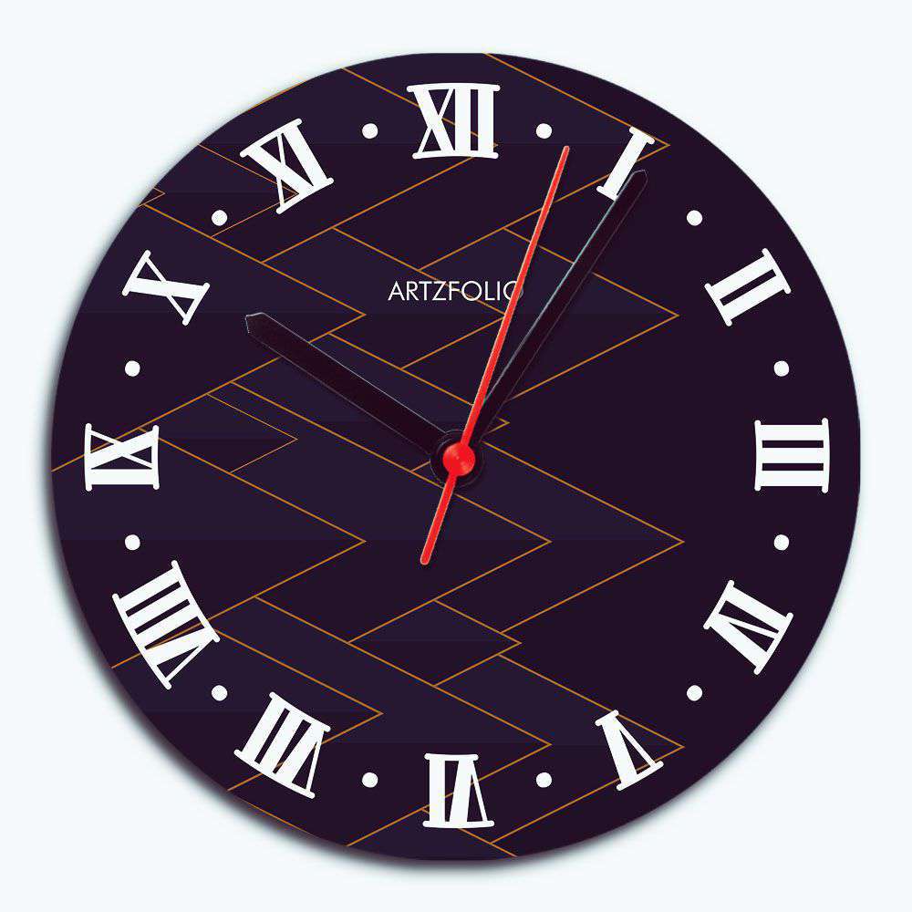 Abstract Roman Numbers D3 Quartz Wall Clock | Non-Ticking Silent Movement - Wall Clocks Round - ArtzFolio.com