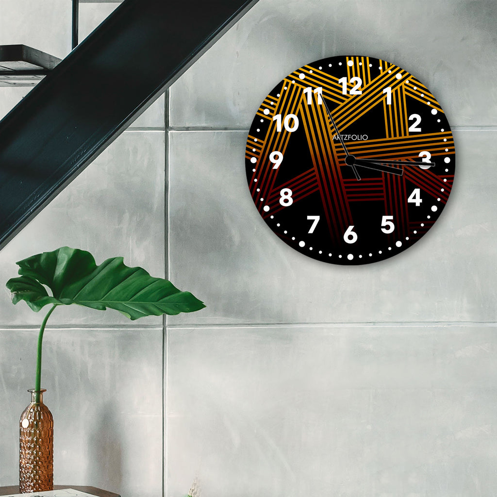 Abstract Art D52 Quartz Wall Clock | Non-Ticking Silent Movement - Wall Clocks Round - ArtzFolio.com