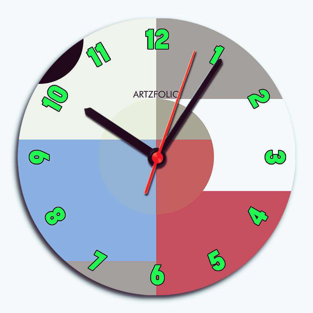 Abstract Art D54 Quartz Wall Clock | Non-Ticking Silent Movement - Wall Clocks Round - ArtzFolio.com