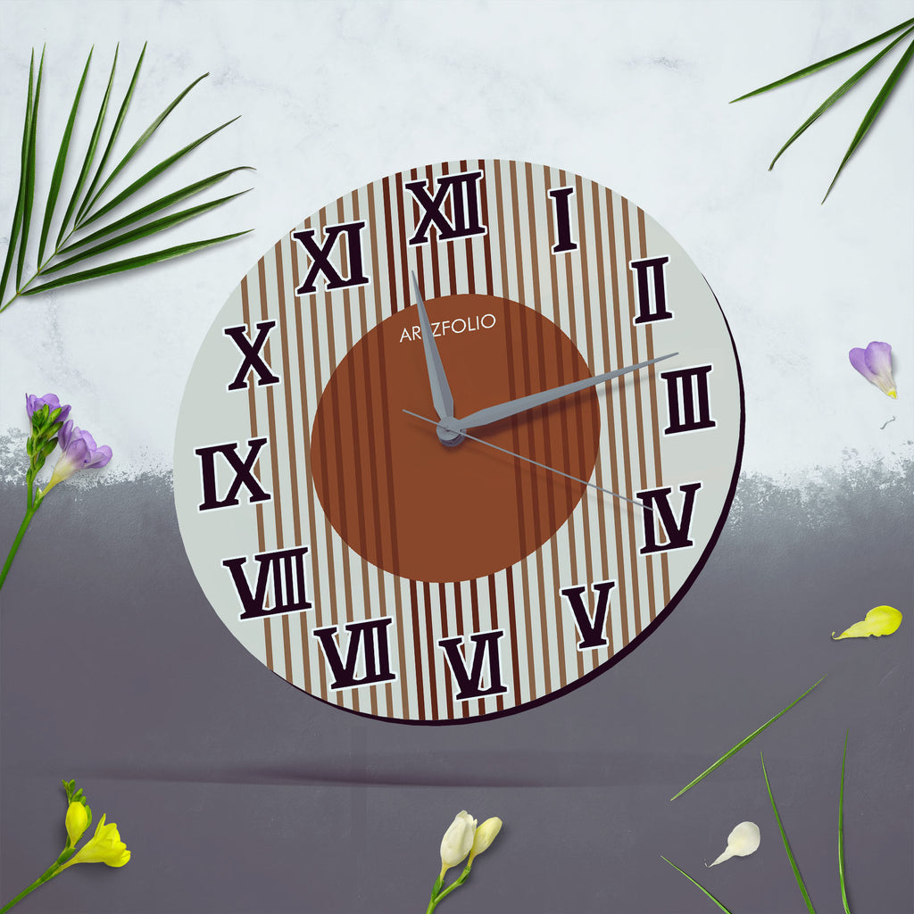 Abstract Roman Numerals D1 Quartz Wall Clock | Non-Ticking Silent Movement - Wall Clocks Round - ArtzFolio.com