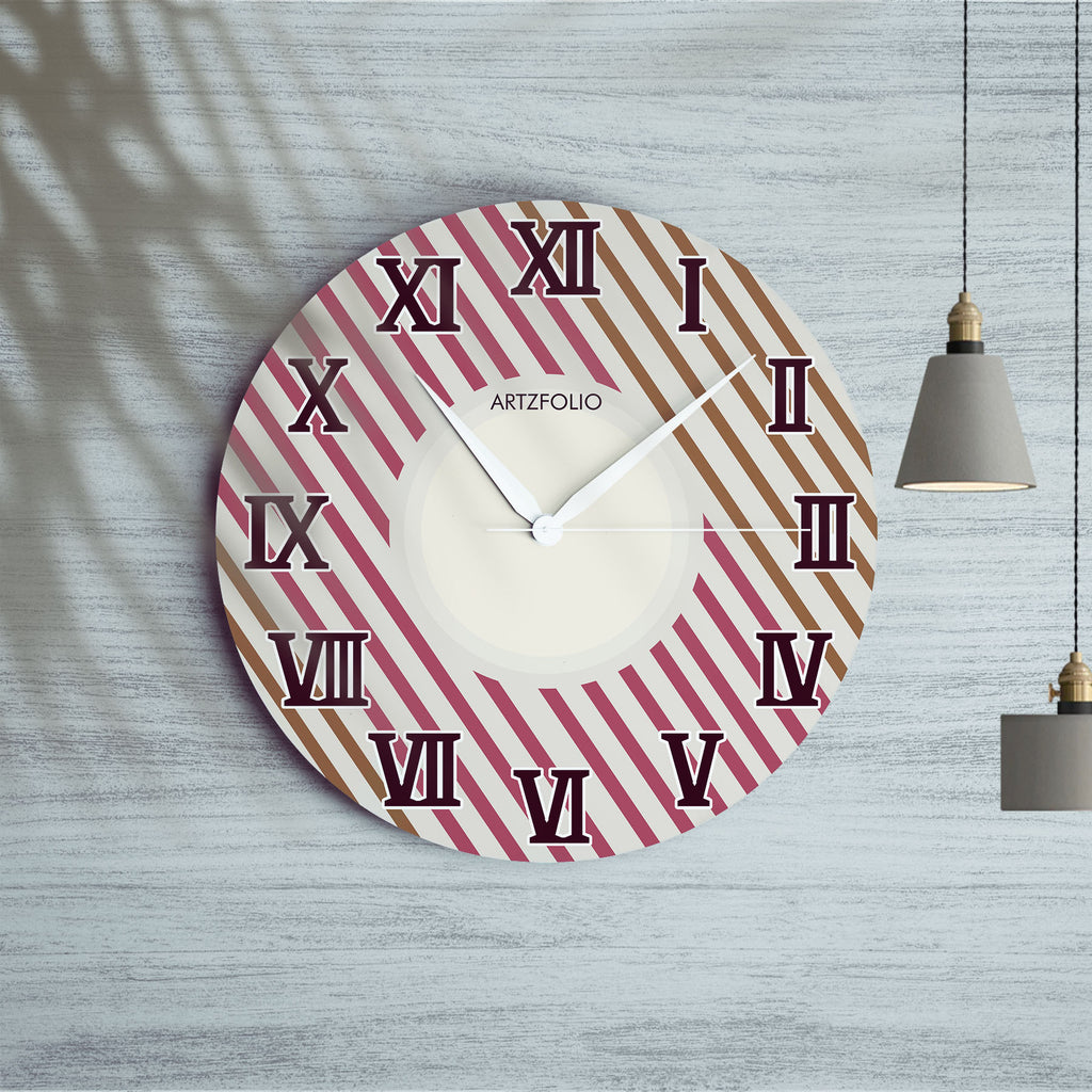 Abstract Roman Numerals D2 Quartz Wall Clock | Non-Ticking Silent Movement - Wall Clocks Round - ArtzFolio.com