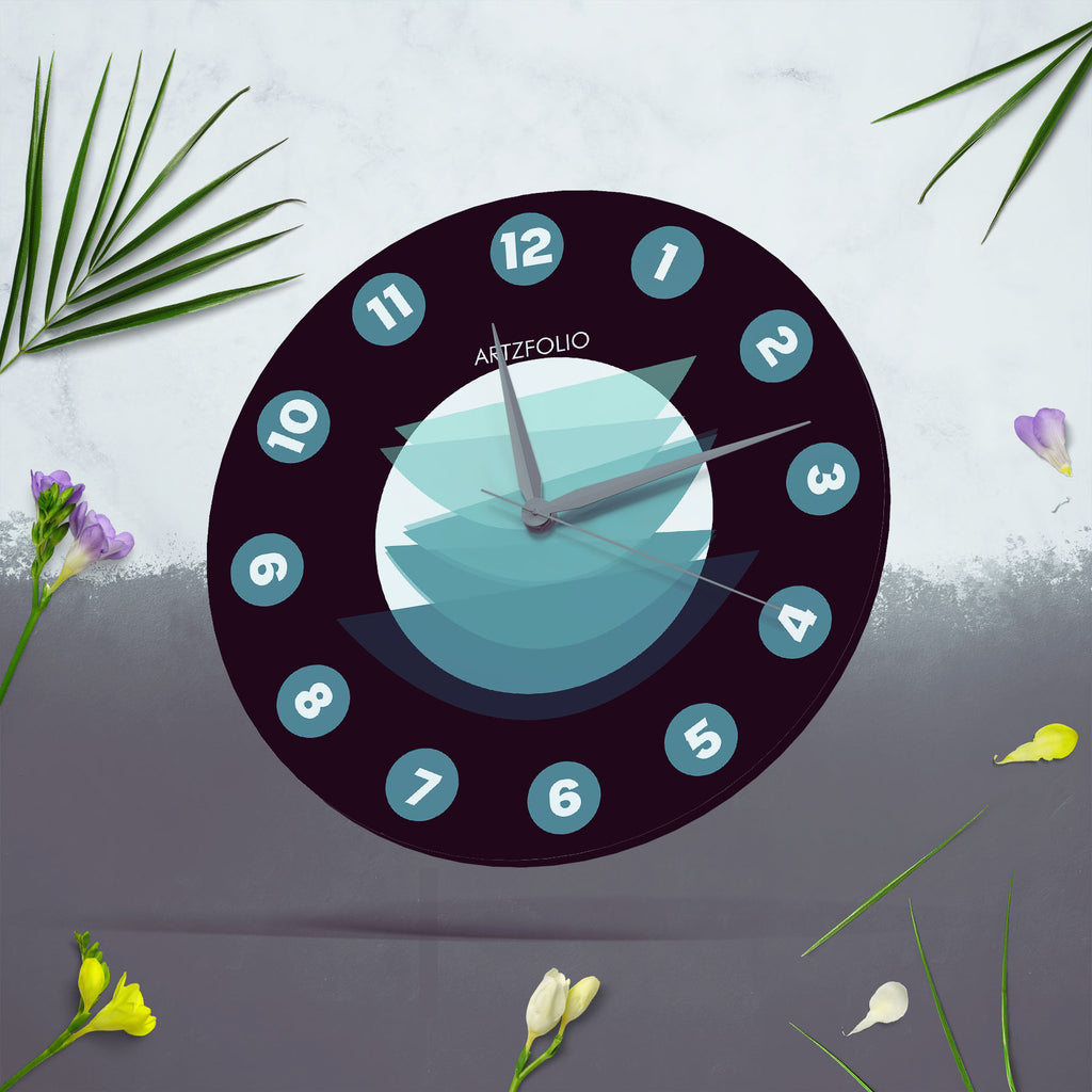 Abstract Boats Quartz Wall Clock | Non-Ticking Silent Movement - Wall Clocks Round - ArtzFolio.com