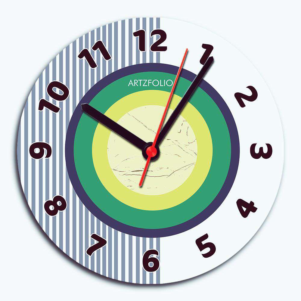 Abstract Circles D15 Quartz Wall Clock | Non-Ticking Silent Movement - Wall Clocks Round - ArtzFolio.com