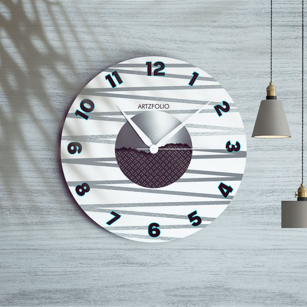 Abstract Lines D3 Quartz Wall Clock | Non-Ticking Silent Movement - Wall Clocks Round - ArtzFolio.com