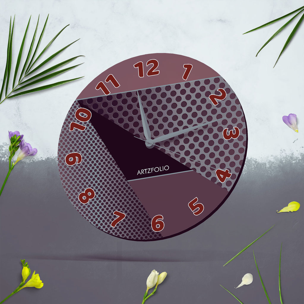 Abstract D34 Quartz Wall Clock | Non-Ticking Silent Movement - Wall Clocks Round - ArtzFolio.com