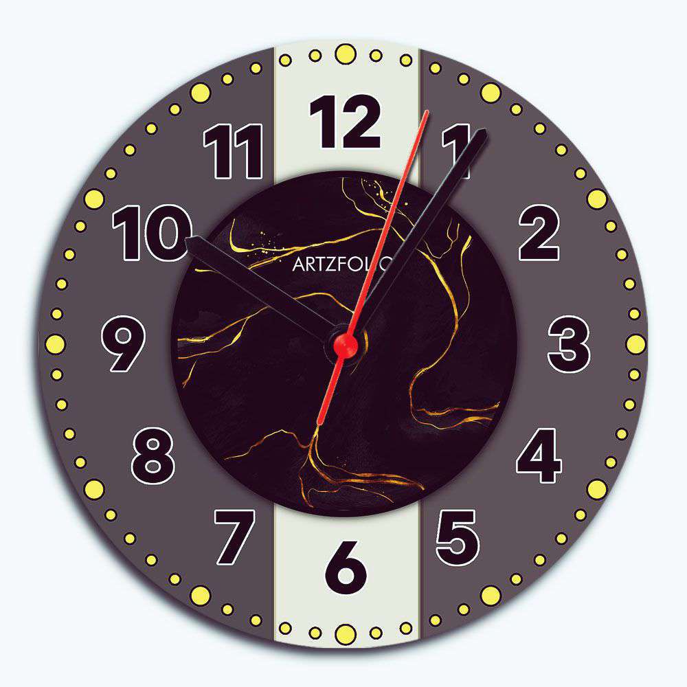 Abstract Marble Look D1 Quartz Wall Clock | Non-Ticking Silent Movement - Wall Clocks Round - ArtzFolio.com