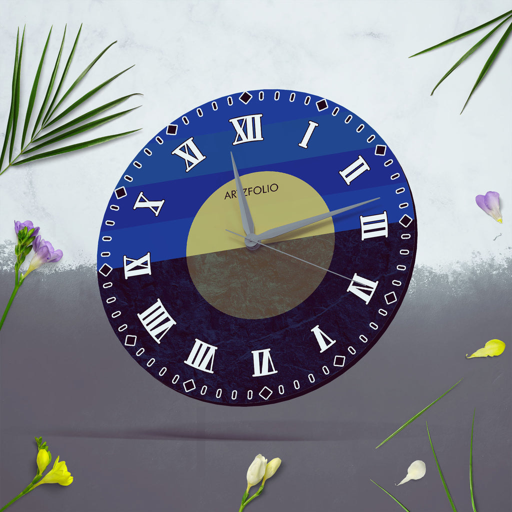 Abstract Roman Numerals D4 Quartz Wall Clock | Non-Ticking Silent Movement - Wall Clocks Round - ArtzFolio.com