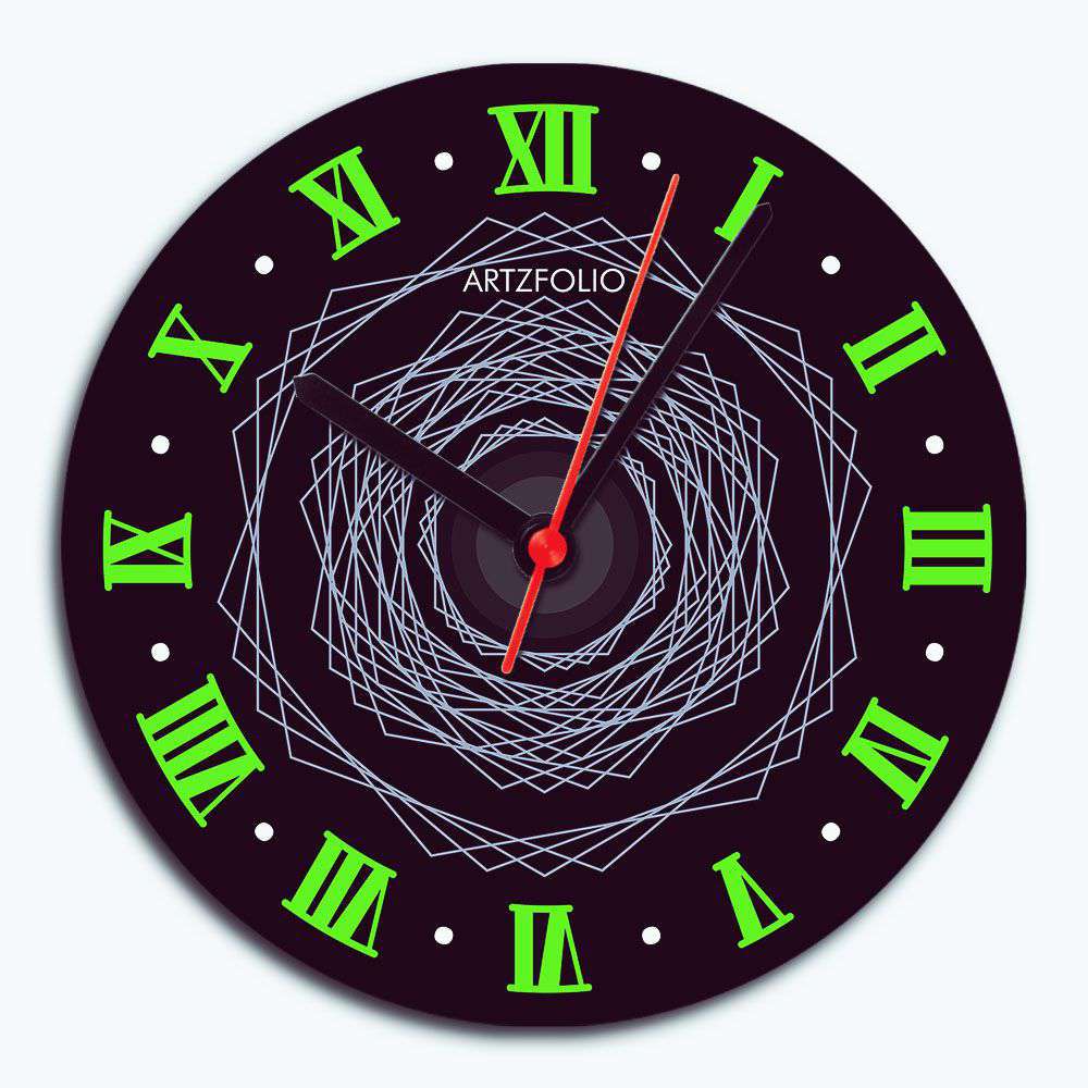 Abstract Roman Numerals D6 Quartz Wall Clock | Non-Ticking Silent Movement - Wall Clocks Round - ArtzFolio.com