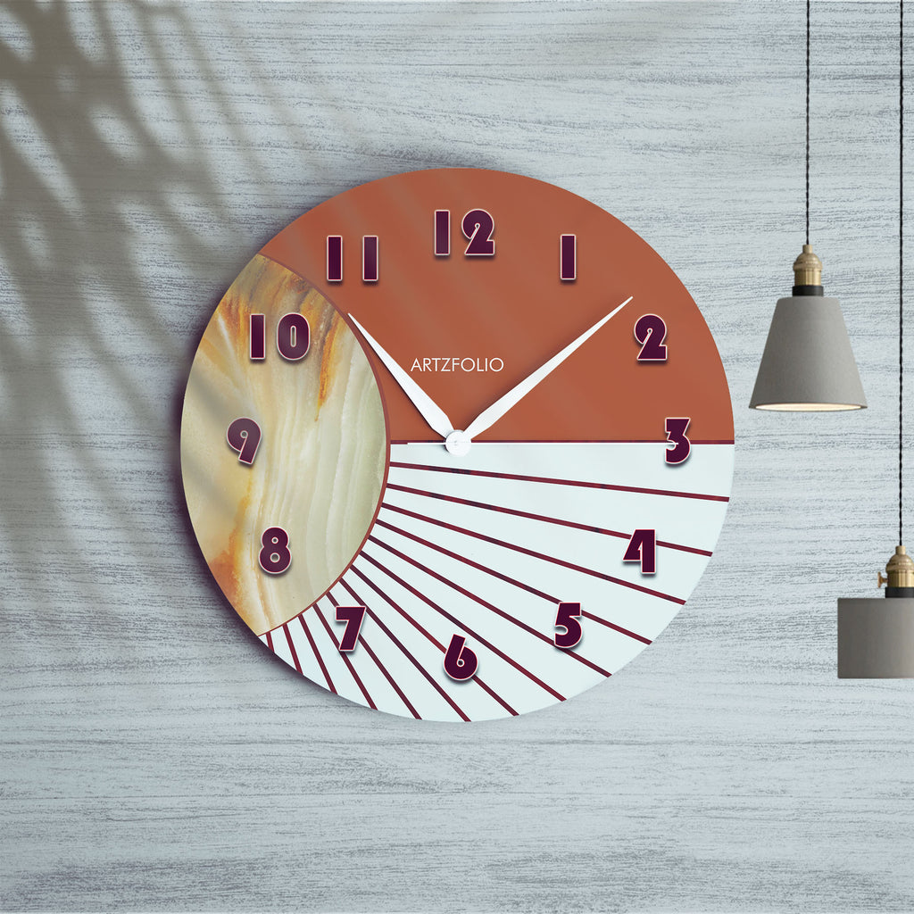 Abstract D38 Quartz Wall Clock | Non-Ticking Silent Movement - Wall Clocks Round - ArtzFolio.com