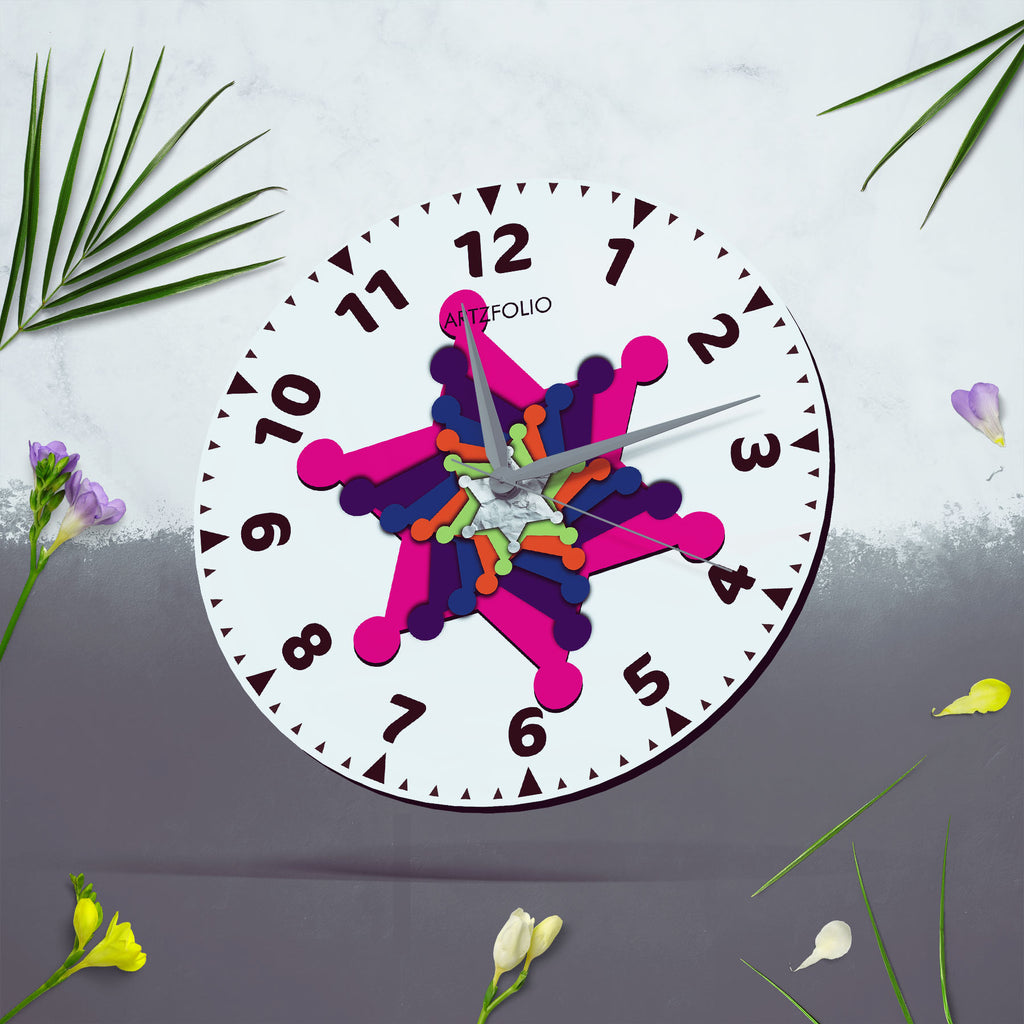 Abstract D39 Quartz Wall Clock | Non-Ticking Silent Movement - Wall Clocks Round - ArtzFolio.com